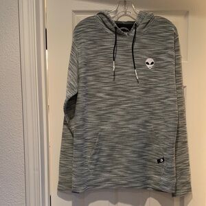 Dikotomy - Black and White Patterned Hoodie With Alien - Size Large Standard Fit